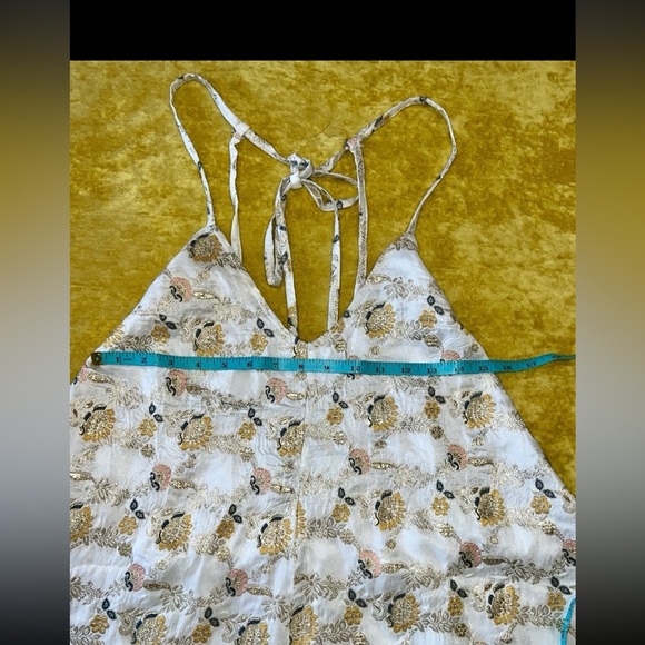 Floral free people brocade gold cream romper Chiara Playsuit NWOT spring revolve - Picture 9 of 16